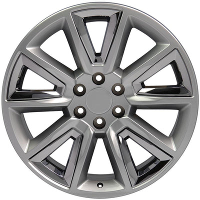 OE Wheels CV73 20x8.5 Gloss Hyper Black with Chrome Insert replica wheel