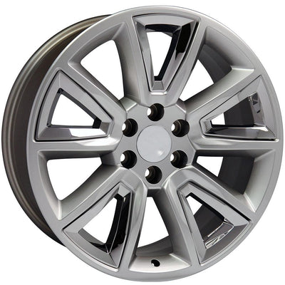 OE Wheels CV73 20x8.5 Gloss Hyper Black with Chrome Insert replica wheel