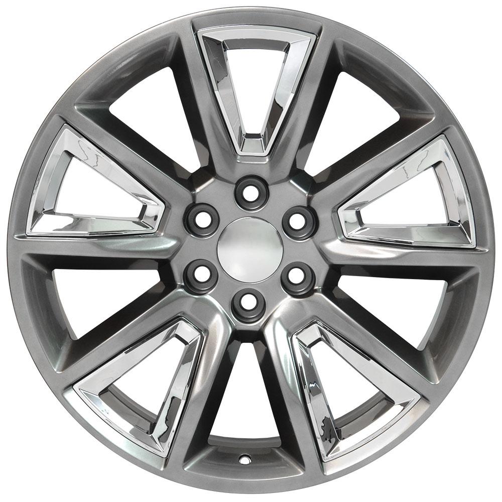 OE Wheels CV73B 22x9 Gloss Hyper Black with Chrome Insert replica wheel