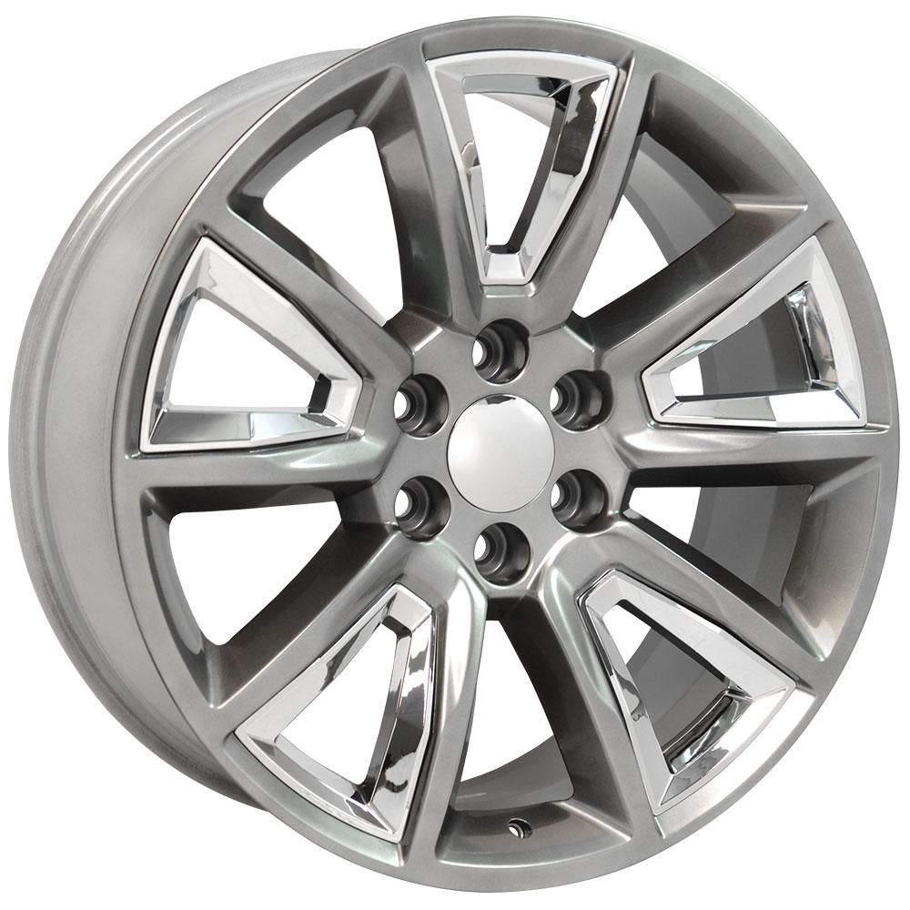 OE Wheels CV73B 22x9 Gloss Hyper Black with Chrome Insert replica wheel