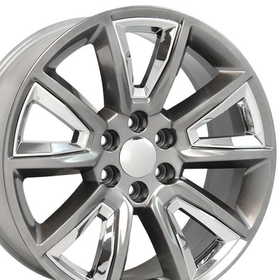 OE Wheels CV73B 22x9 Gloss Hyper Black with Chrome Insert replica wheel