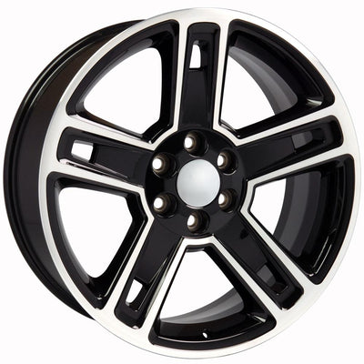OE Wheels CV74B 22x9 Gloss Black Machined replica wheel