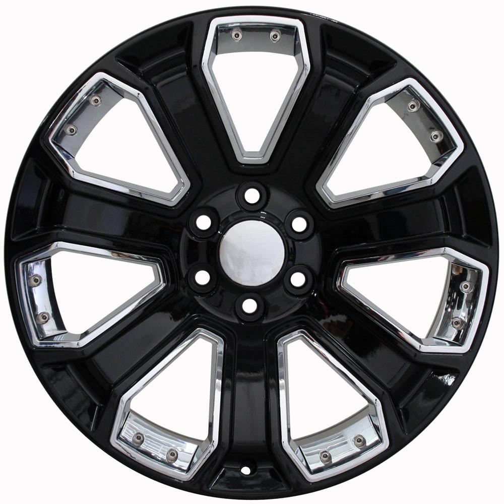 OE Wheels CV93B 22x9 Gloss Black with Chrome Insert replica wheel