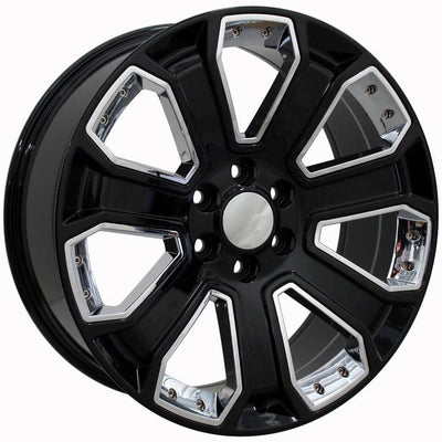 OE Wheels CV93B 22x9 Gloss Black with Chrome Insert replica wheel