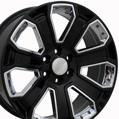 OE Wheels CV93B 22x9 Gloss Black with Chrome Insert replica wheel