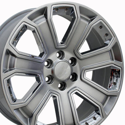 OE Wheels CV93B 22x9 Gloss Hyper Black with Chrome Insert replica wheel