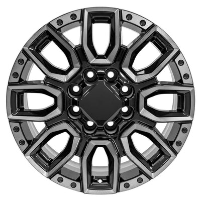 OE Wheels CV97A 20x8.5 Gloss Black with Milled Edge with Tinted Clear replica wheel