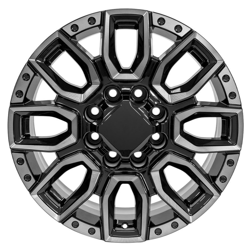 OE Wheels CV97B 20x8.5 Gloss Black with Milled Edge with Tinted Clear replica wheel