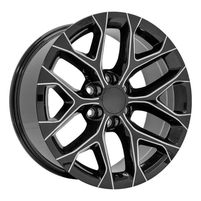 OE Wheels CV98B 20x9 Gloss Black with Milled Edge replica wheel