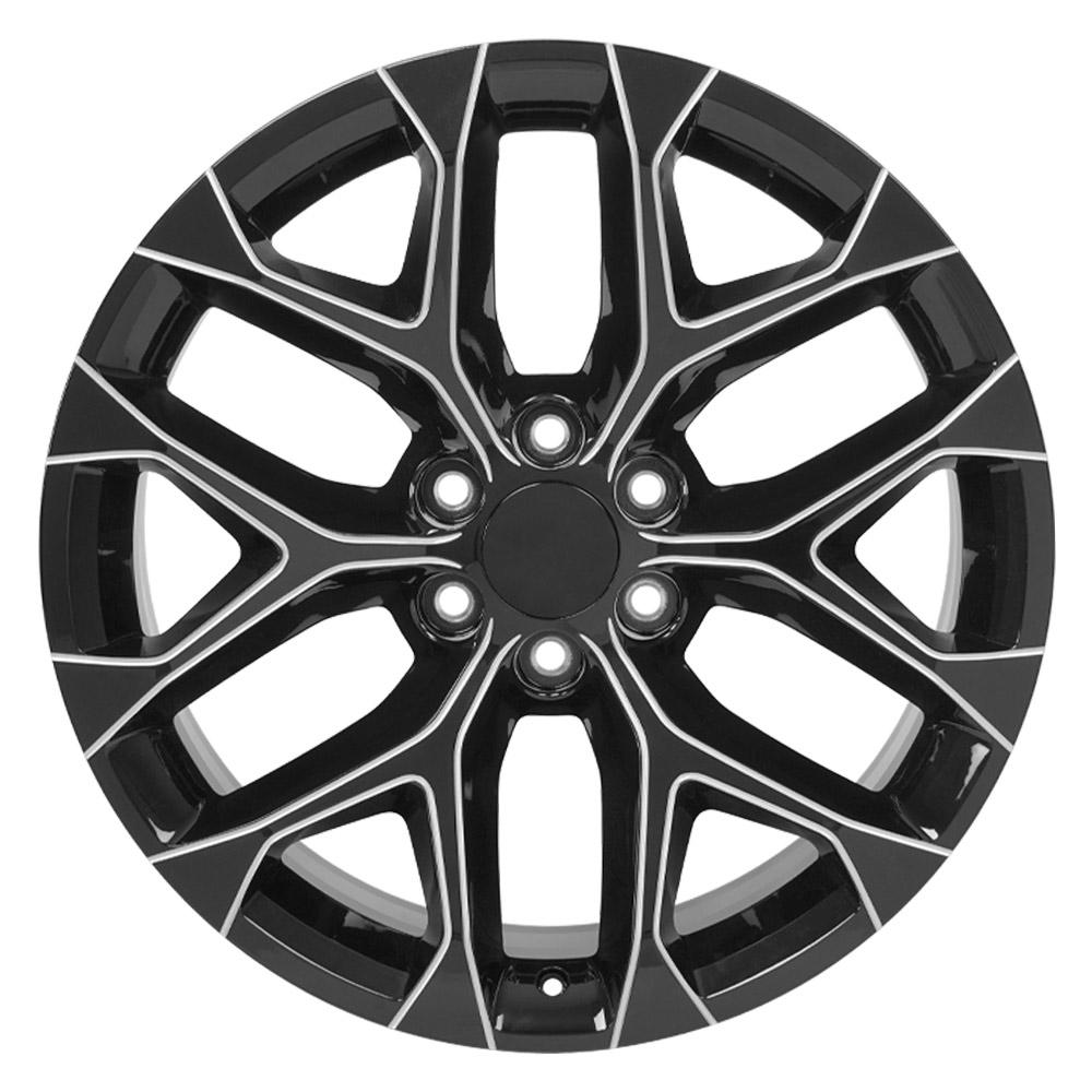 OE Wheels CV98B 22x9 Gloss Black with Milled Edge replica wheel