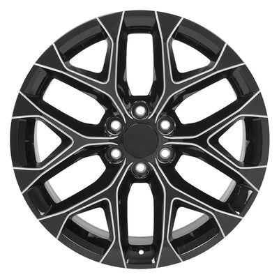 OE Wheels CV98B 22x9 Gloss Black with Milled Edge replica wheel