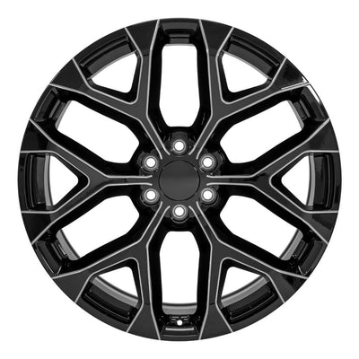 OE Wheels CV98B 24x10 Gloss Black with Milled Edge replica wheel
