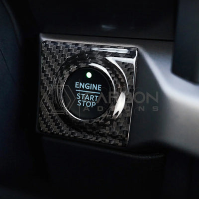 Carbon Fiber Start Stop Button Surround Cover for 2021–2025 Ford F-150 & 2021–2023 Ford F-250