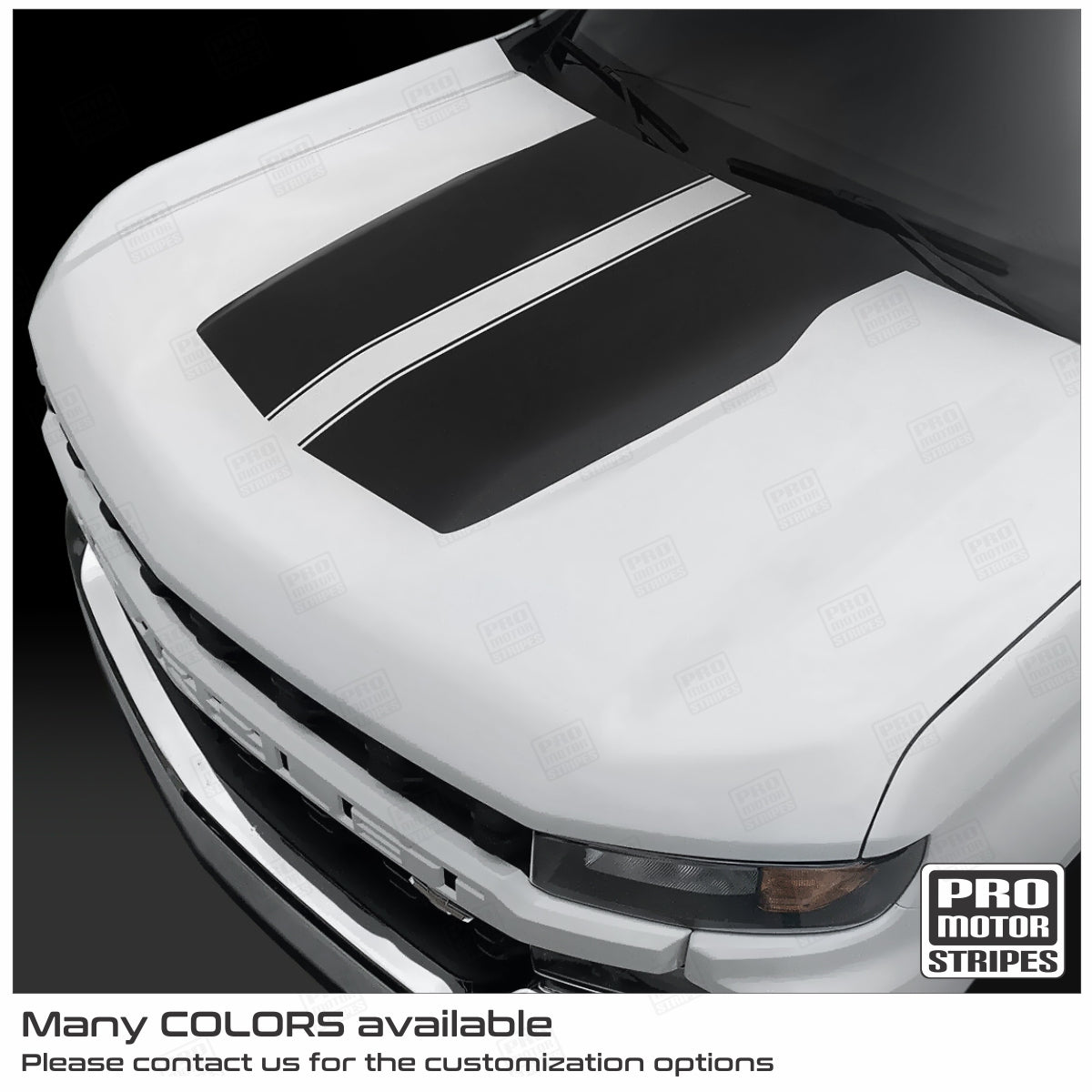 Chevrolet Silverado 2019-2024 Hood and Tailgate Stripes Decals