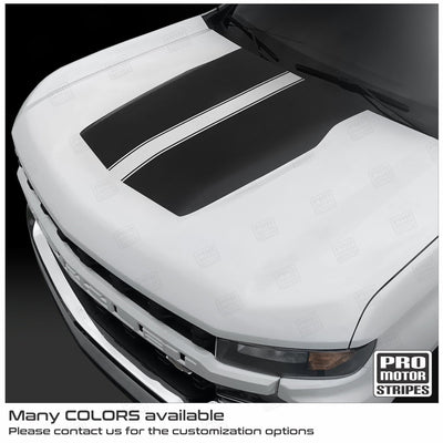 Chevrolet Silverado 2019-2024 Hood and Tailgate Stripes Decals