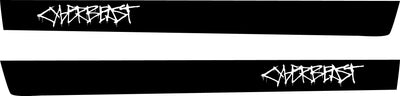 Cyberbeast Wording Rocker Stripe Decals For The 2023-2024 Tesla Cybertruck (x2)