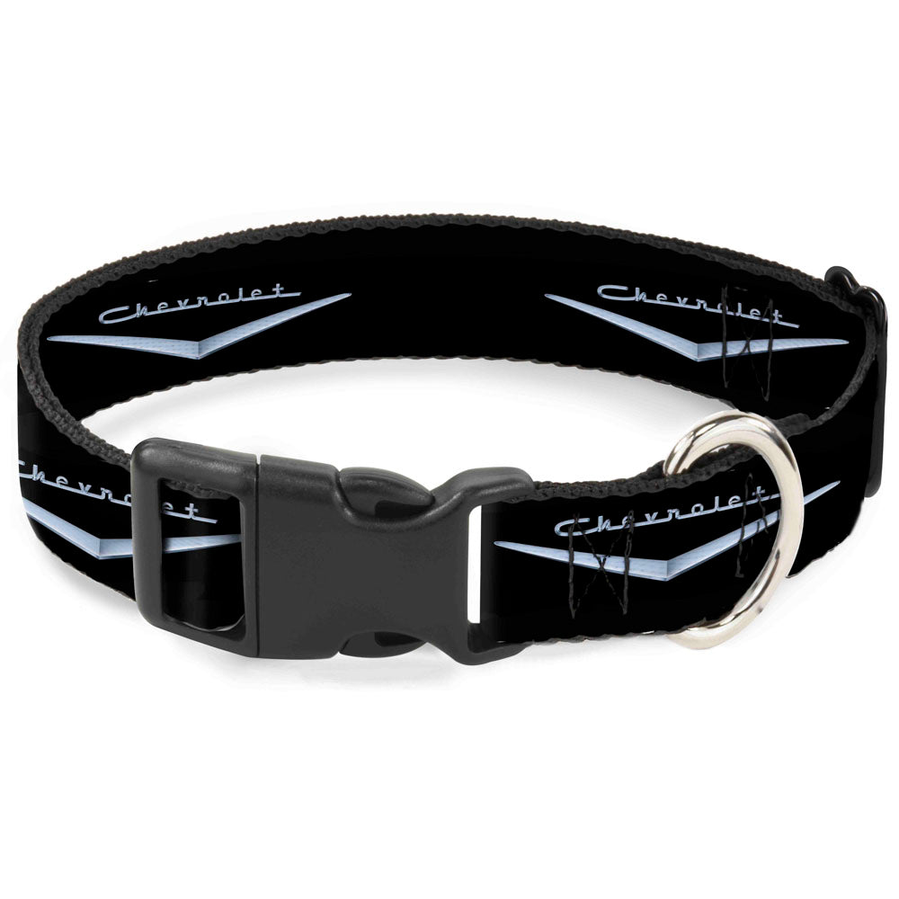 Plastic Clip Collar - 1955-57 CHEVROLET V Emblem Black/Silver