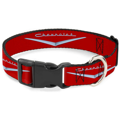 Plastic Clip Collar - 1955-57 CHEVROLET V Emblem Red/Silver