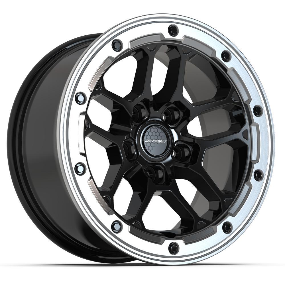 Defiant DF01 17x8 Gloss Black with Milled Edge wheel, 5x127, 12mm offset
