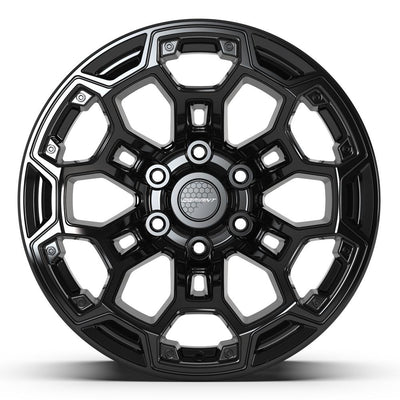 Set of 4 Defiant DF03 18x9 Gloss Black wheel, 6x139.7, -12mm offset