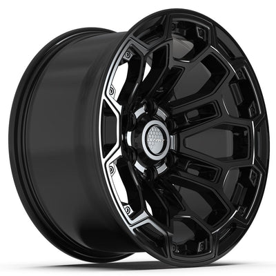 Set of 4 Defiant DF03 18x9 Gloss Black wheel, 6x139.7, -12mm offset