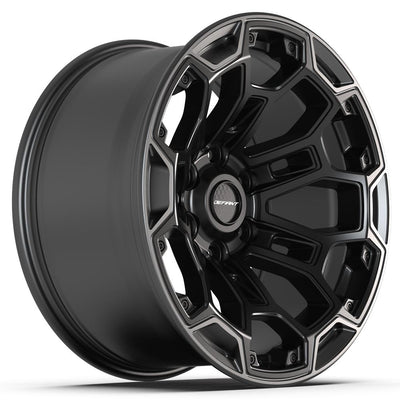 Set of 4 Defiant DF03 18x9 Satin Black with Dark Satin Charcoal 2-Tone wheel, 6x139.7, -12mm offset