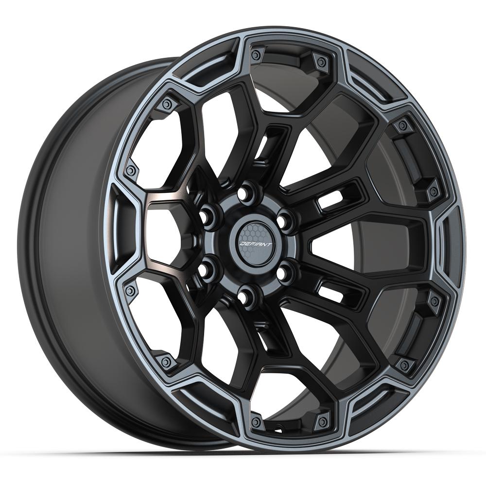Set of 4 Defiant DF03 20x9 Satin Black with Dark Satin Charcoal 2-Tone wheel, 6x139.7, -12mm offset