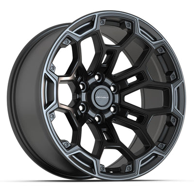 Set of 4 Defiant DF03 20x9 Satin Black with Dark Satin Charcoal 2-Tone wheel, 6x139.7, -12mm offset