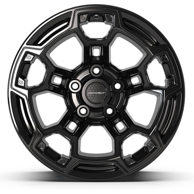Set of 4 Defiant DF03B 17x9 Gloss Black wheel, 5x127, -12mm offset
