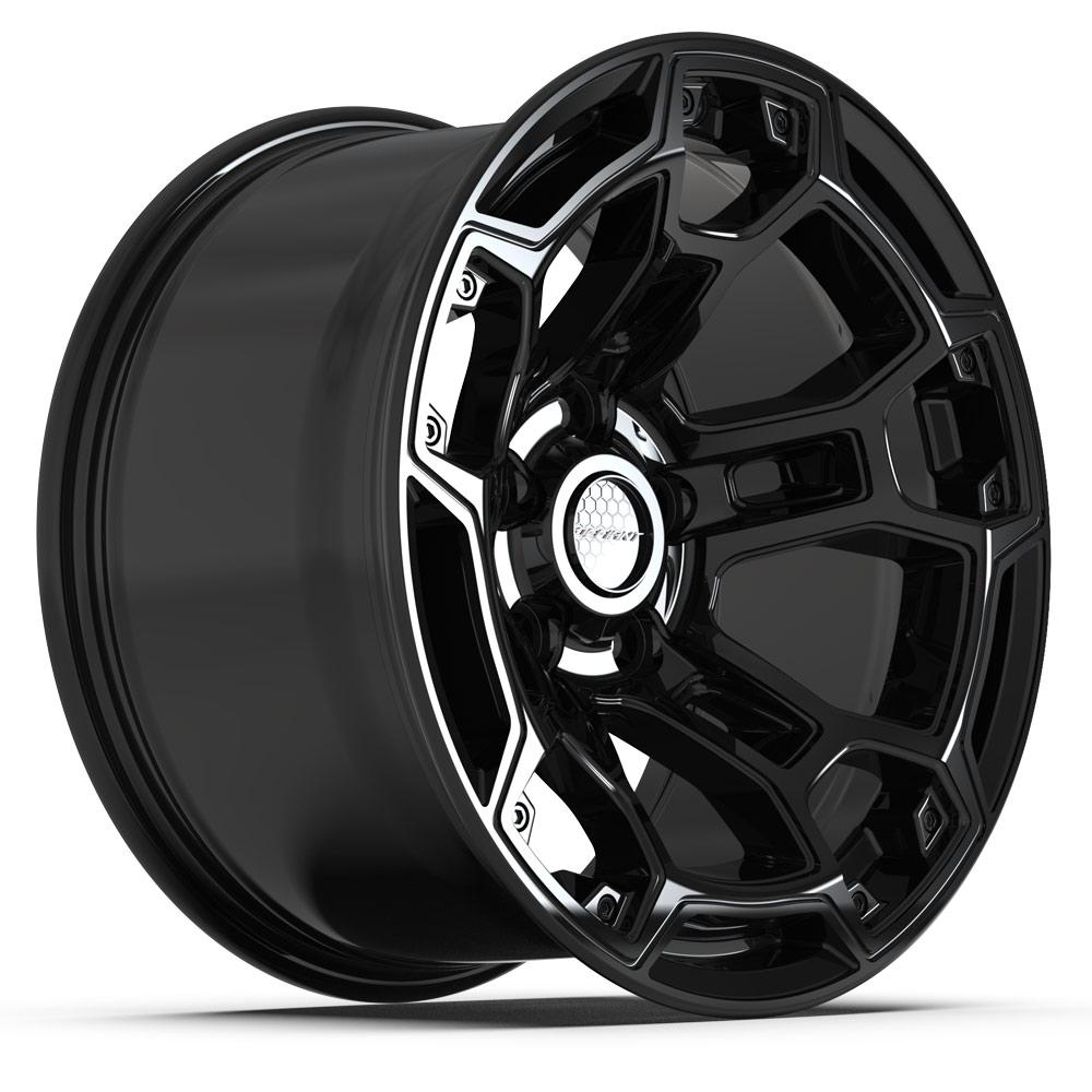 Set of 4 Defiant DF03B 17x9 Gloss Black wheel, 5x127, -12mm offset