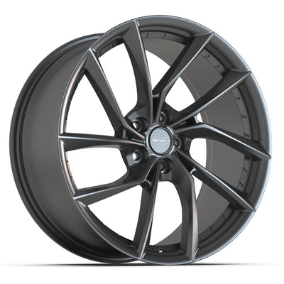 Set of 4 Defiant DF06 20x9 Dark Satin Charcoal wheel, 5x114.3, +35mm offset