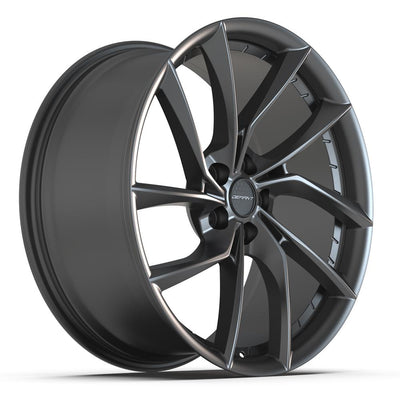 Set of 4 Defiant DF06 20x9 Dark Satin Charcoal wheel, 5x120, +35mm offset