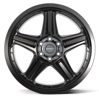 Set of 4 Defiant DF07 22x10 Satin Black wheel, 6x139.7, -12mm offset