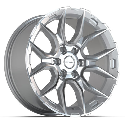 Set of 4 Defiant DF18A 20x9 Gloss Silver Machined wheel, 6x139.7, +18mm offset