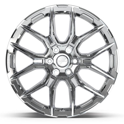 Set of 4 Defiant DF18A 22x9 Chrome wheel, 6x139.7, +18mm offset