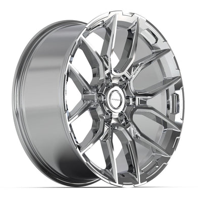 Set of 4 Defiant DF18A 22x9 Chrome wheel, 6x139.7, +18mm offset