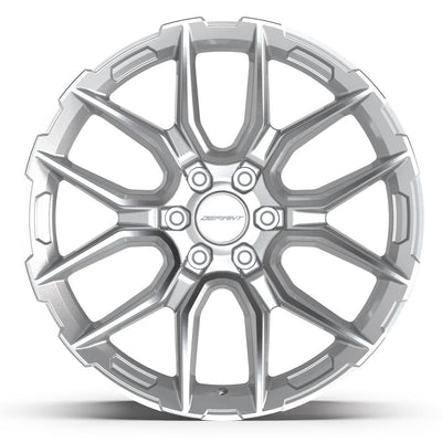 Set of 4 Defiant DF18A 22x9 Gloss Silver Machined wheel, 6x139.7, +18mm offset