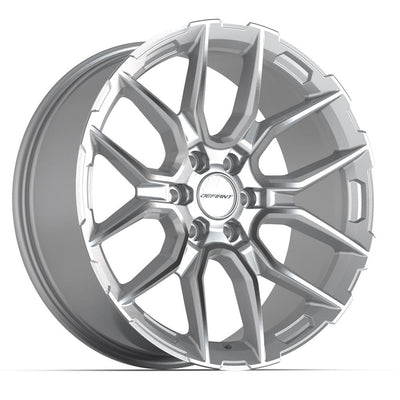 Set of 4 Defiant DF18A 22x9 Gloss Silver Machined wheel, 6x139.7, +18mm offset