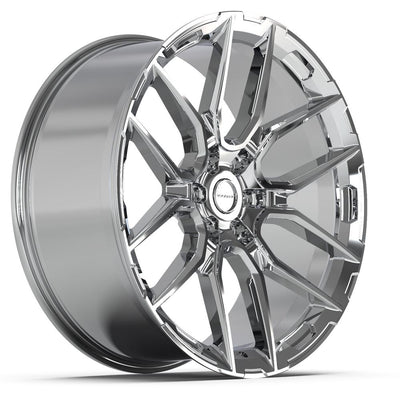 Set of 4 Defiant DF18A 24x10 Chrome wheel, 6x139.7, +24mm offset