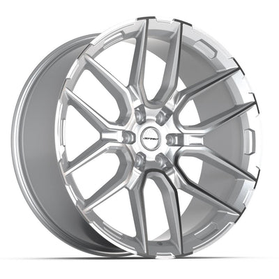 Set of 4 Defiant DF18A 24x10 Gloss Silver Machined wheel, 6x139.7, +24mm offset
