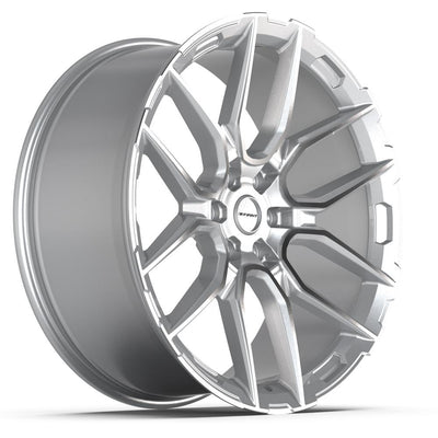Set of 4 Defiant DF18A 24x10 Gloss Silver Machined wheel, 6x139.7, +24mm offset
