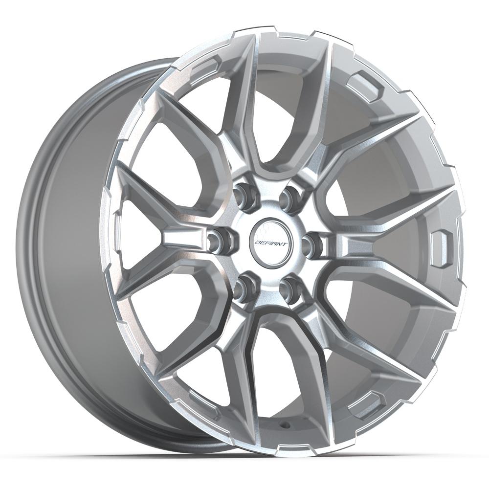 Set of 4 Defiant DF18B 20x9 Gloss Silver Machined wheel, 6x139.7, +18mm offset