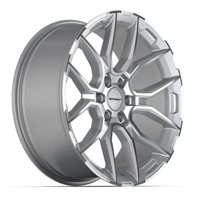 Defiant DF18B 22x9 Gloss Silver Machined wheel, 6x139.7, 18mm offset