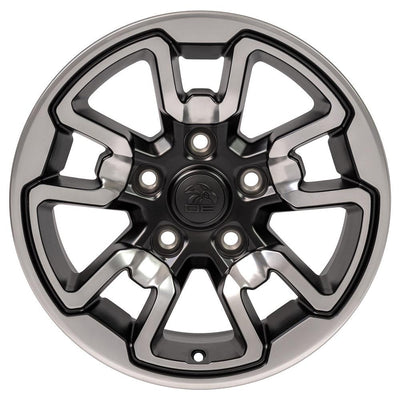 OE Wheels DG55 17x8 Satin Black with Polished Face replica wheel