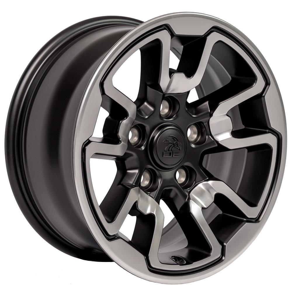 OE Wheels DG55 17x8 Satin Black with Polished Face replica wheel