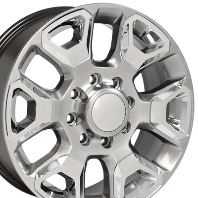 OE Wheels DG66 20x8 Gloss Hyper Silver with Chrome Insert replica wheel