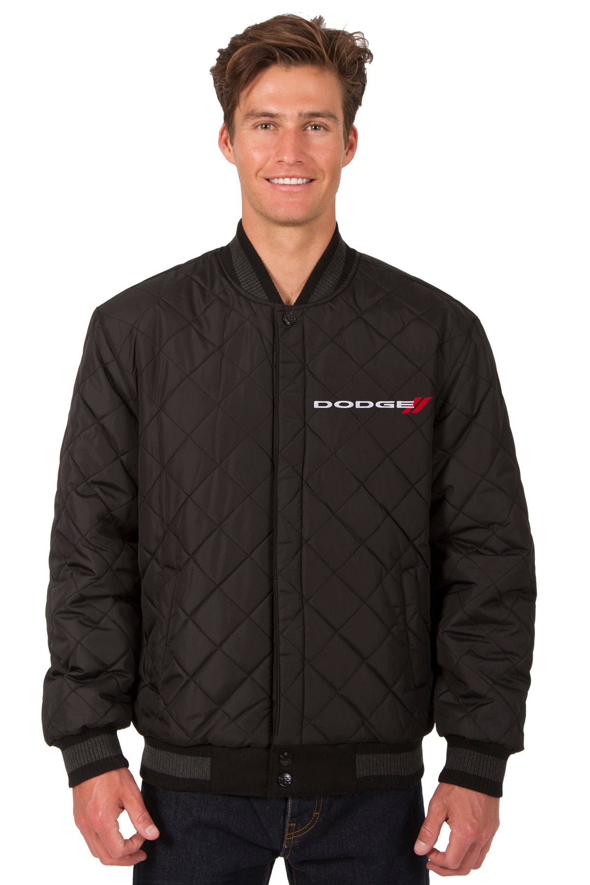 Dodge Reversible Wool and Leather Jacket