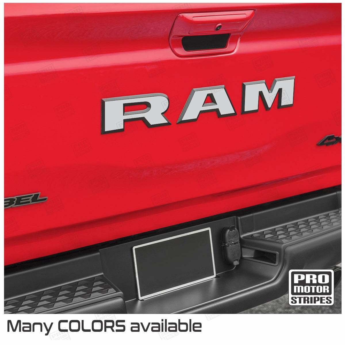 Dodge RAM 1500 Rebel 2019-2024 Tailgate Rear RAM Emblem Overlay Decal