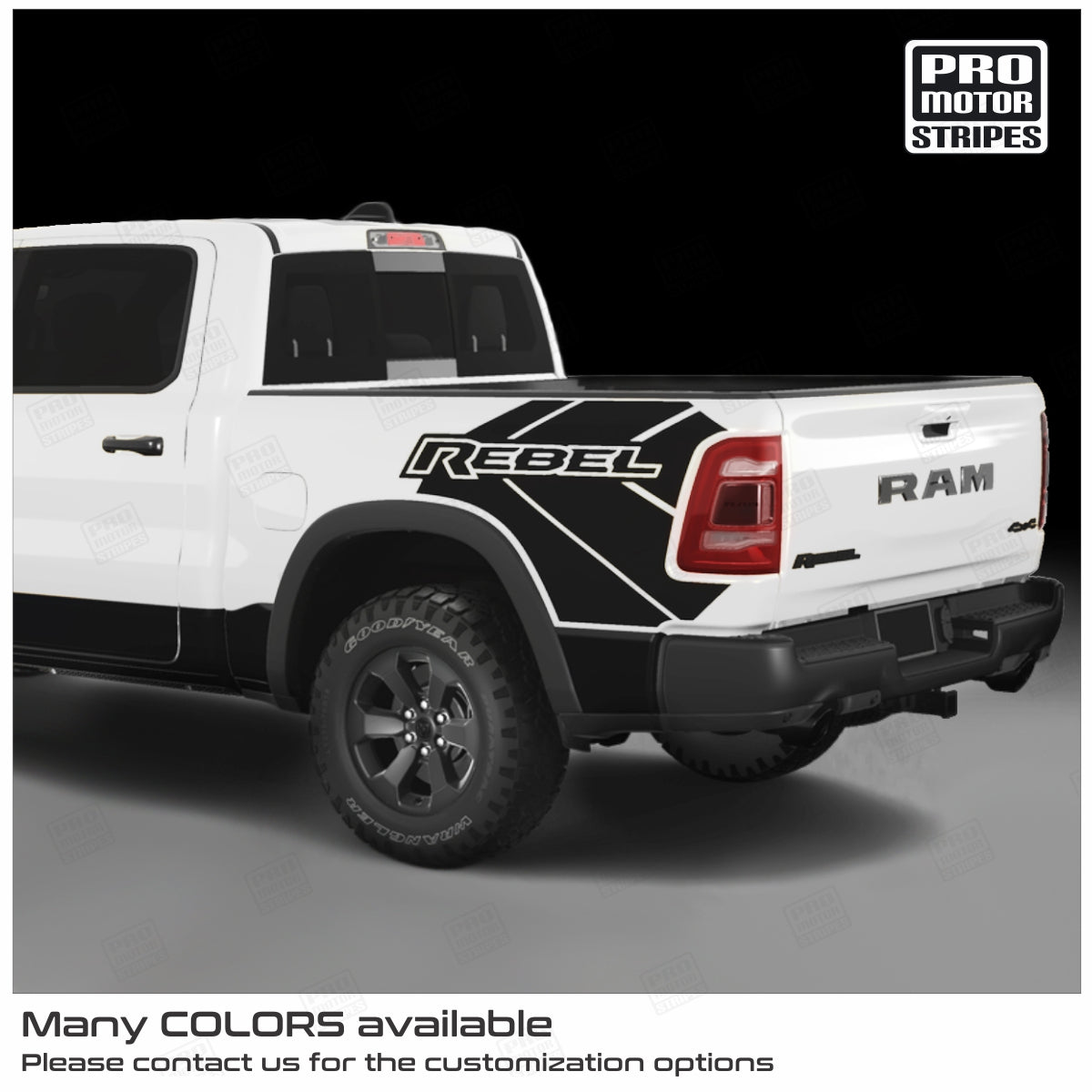 Dodge RAM 1500 Rebel 2019-2024 Rear Quarter Bed Decals