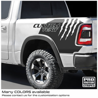 Dodge RAM 1500 Rebel 2019-2024 Rear Quarter Bed Claw Rips Decals